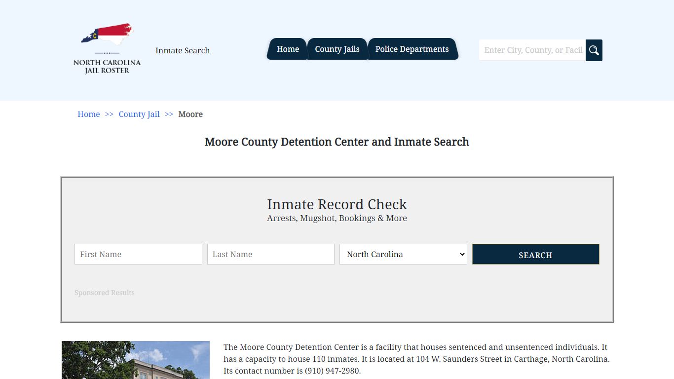 Moore County Detention Center and Inmate Search | North Carolina Jail ...
